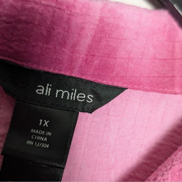 Ali miles Top Pink ombre artsy sz 1x button front & back - Picture 5 of 8